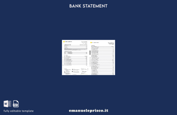 stile verificato Modello word delle pagine dell'estratto conto della carta di cr